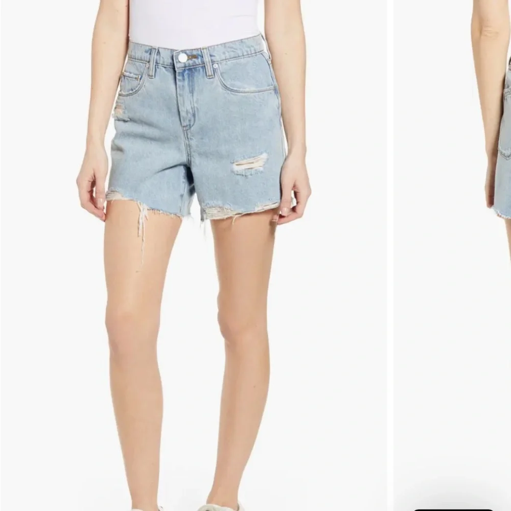 NWT‎ Blank NYC Distressed Wash Mom Denim Shorts
